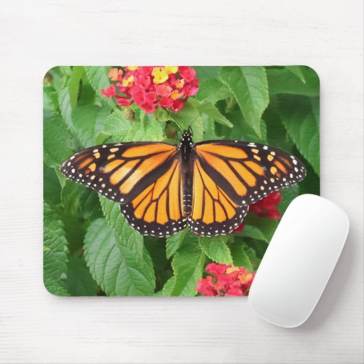 Monarch Butterfly auf Lantana Mousepad (Mit Mouse)