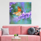Monarch Butterfly auf Lila lila Blume Leinwanddruck (Insitu (Wohnzimmer))