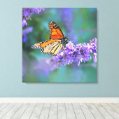 Monarch Butterfly auf Lila lila Blume Leinwanddruck (Insitu (Holzboden))