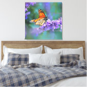 Monarch Butterfly auf Lila lila Blume Leinwanddruck (Insitu (Schlafzimmer))