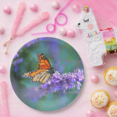 Monarch Butterfly auf Lila lila Blume Pappteller (Party)