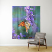 Monarch Butterfly auf Lila lila Blume Wandteppich (Beispiel)