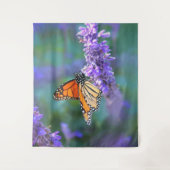 Monarch Butterfly auf Lila lila Blume Wandteppich (Vorderseite)