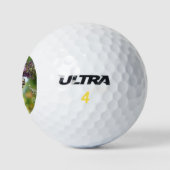 Monarch Butterfly auf Lila Schmetterling Bush Golfball (Logo)