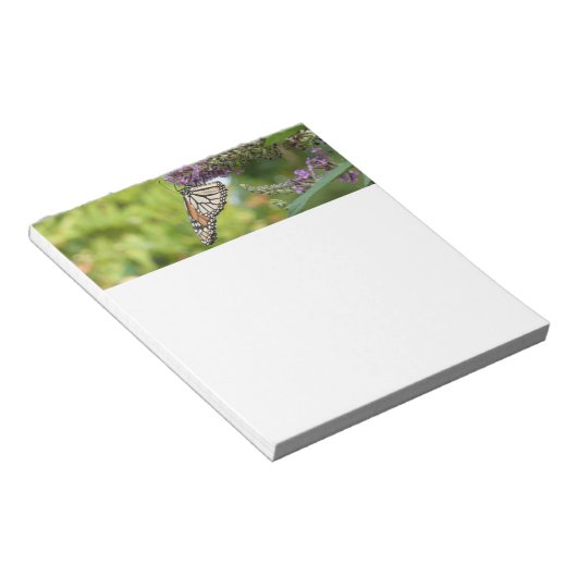Monarch Butterfly auf Lila Schmetterling Bush Notizblock (angewinkelt)