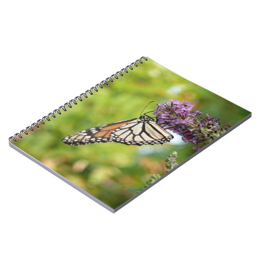 Monarch Butterfly auf Lila Schmetterling Bush Notizblock (Linke Seite)