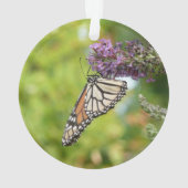 Monarch Butterfly auf Lila Schmetterling Bush Ornament (Rückseite)