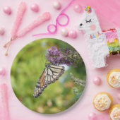 Monarch Butterfly auf Lila Schmetterling Bush Pappteller (Party)