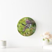 Monarch Butterfly auf Lila Schmetterling Bush Runde Wanduhr (Zuhause)