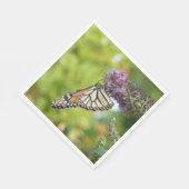 Monarch Butterfly auf Lila Schmetterling Bush Serviette (Ecke)