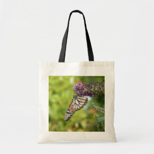 Monarch Butterfly auf Lila Schmetterling Bush Tragetasche