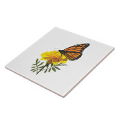 Monarch Butterfly auf Marigold Fliese (Seite)