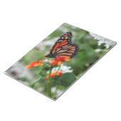 Monarch Butterfly auf Orange und Red Lantana Notizblock (angewinkelt)
