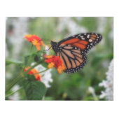 Monarch Butterfly auf Orange und Red Lantana Notizblock (Vorderseite)