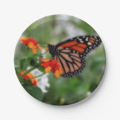 Monarch Butterfly auf Orange und Red Lantana Pappteller (Vorderseite)