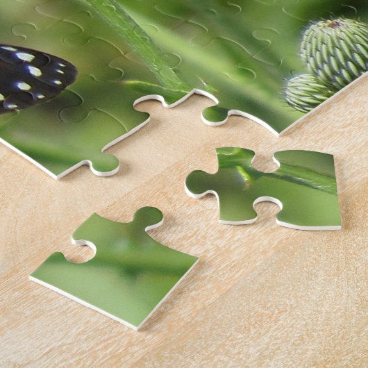 Monarch Butterfly auf Pink Thistle Jigsaw Puzzle (Seite)