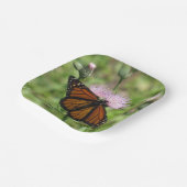 Monarch Butterfly auf Pink Thistle Paper Tellern Pappteller (Gewinkelt)