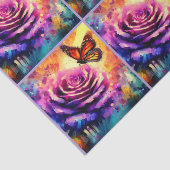 Monarch Butterfly auf Rose bei Sunset Decoupage Seidenpapier (Ausschnitt)