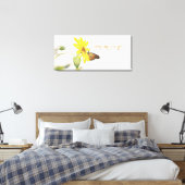 Monarch Butterfly auf Sonnenblumen Positive Natur Leinwanddruck (Insitu (Schlafzimmer))