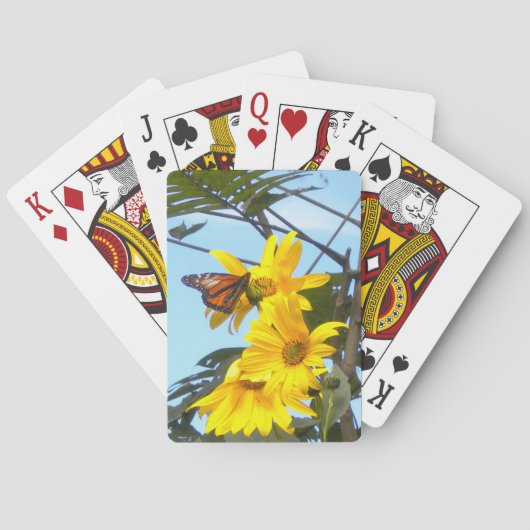 Monarch Butterfly auf Sonnenblumen Spielkarten (Rückseite)