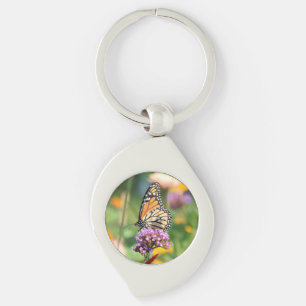 Monarch Butterfly auf Verbena Schlüsselanhänger