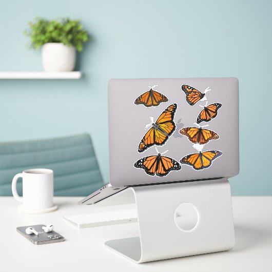 Monarch Butterfly Aufkleber (Laptop auf Schreibtisch)