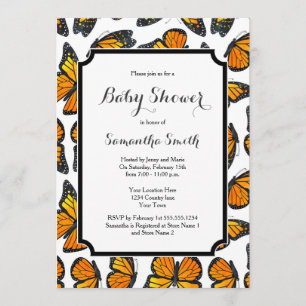 Monarch Butterfly Babydusche Einladung