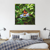 Monarch Butterfly Backlit auf der Daisy-Blume Leinwanddruck (Insitu (Schlafzimmer))