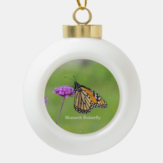 Monarch Butterfly Ball oder Schneeflocke Keramik Kugel-Ornament (Vorderseite)