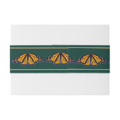 Monarch Butterfly Banded Forest Green Wedge Einladungsbanderole (Rückseitenbeispiel)