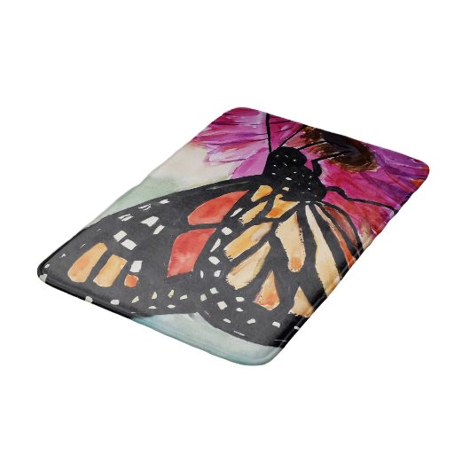 Monarch Butterfly Bath Mat Badematte (Schrägansicht)