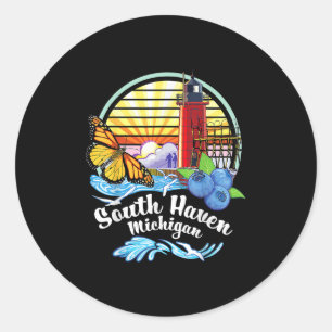 Monarch Butterfly Beach - South Haven Michigan Lig Runder Aufkleber