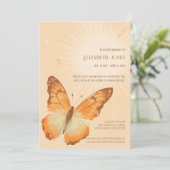 Monarch Butterfly Beerdigung des Lebens Einladung (Stehend Vorderseite)