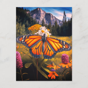 Monarch Butterfly Berg Schöne Wiesen Postkarte