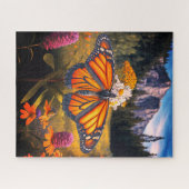 Monarch Butterfly Berg Schöne Wiesen Puzzle (Horizontal)