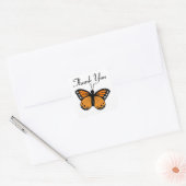 Monarch Butterfly Black Orange Hochzeit Vielen Dan Quadratischer Aufkleber (Umschlag)