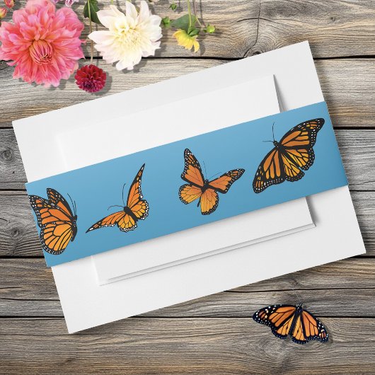 Monarch Butterfly Blue Ombre Einladungsbanderole