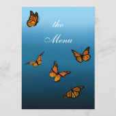 Monarch Butterfly Blue Ombre Menükarte (Rückseite)