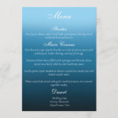 Monarch Butterfly Blue Ombre Menükarte (Vorderseite)