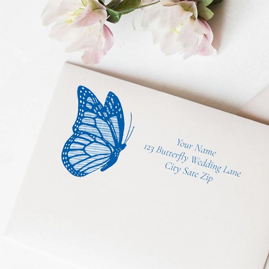 Monarch Butterfly Blue Ombre Permastempel