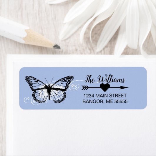 Monarch Butterfly Blue Rücksendeadresse (Insitu)