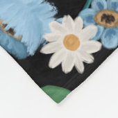 Monarch Butterfly & Blue & White Blume Fleecedecke (Ecke)