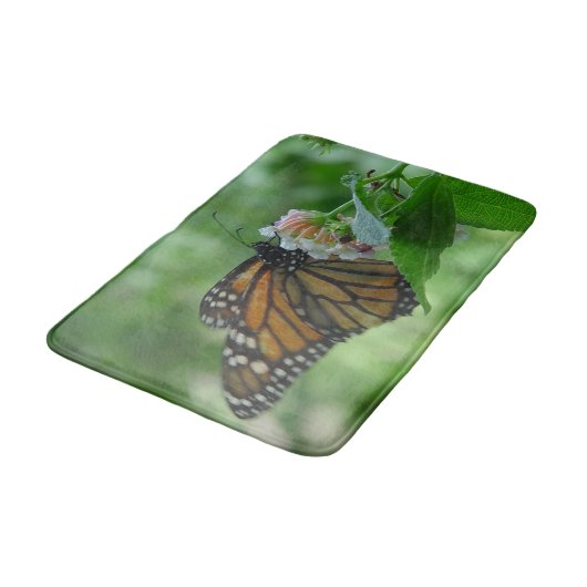 Monarch Butterfly Blumenmatte Badematte (Schrägansicht)