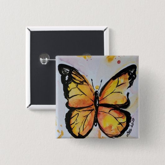 Monarch Butterfly Button (Vorne & Hinten)