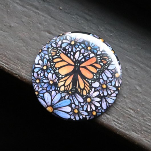Monarch Butterfly Button