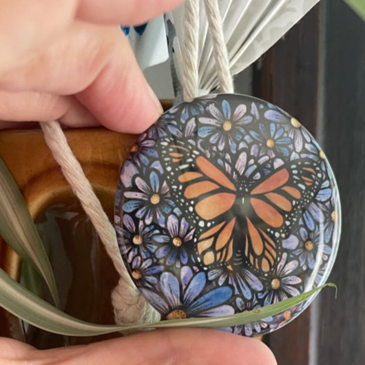 Monarch Butterfly Button