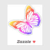 Monarch Butterfly Colorful Ombre Silhouette Aufkleber (Blatt)