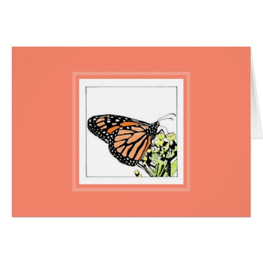 Monarch Butterfly (Colorized) note card (Vorderseite (Horizontal))
