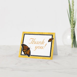 Monarch Butterfly Custom Yellow Thank You Cards Dankeskarte
