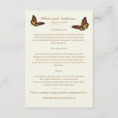 Monarch Butterfly Dahlia Navy Blue Details Begleitkarte (Rückseite)